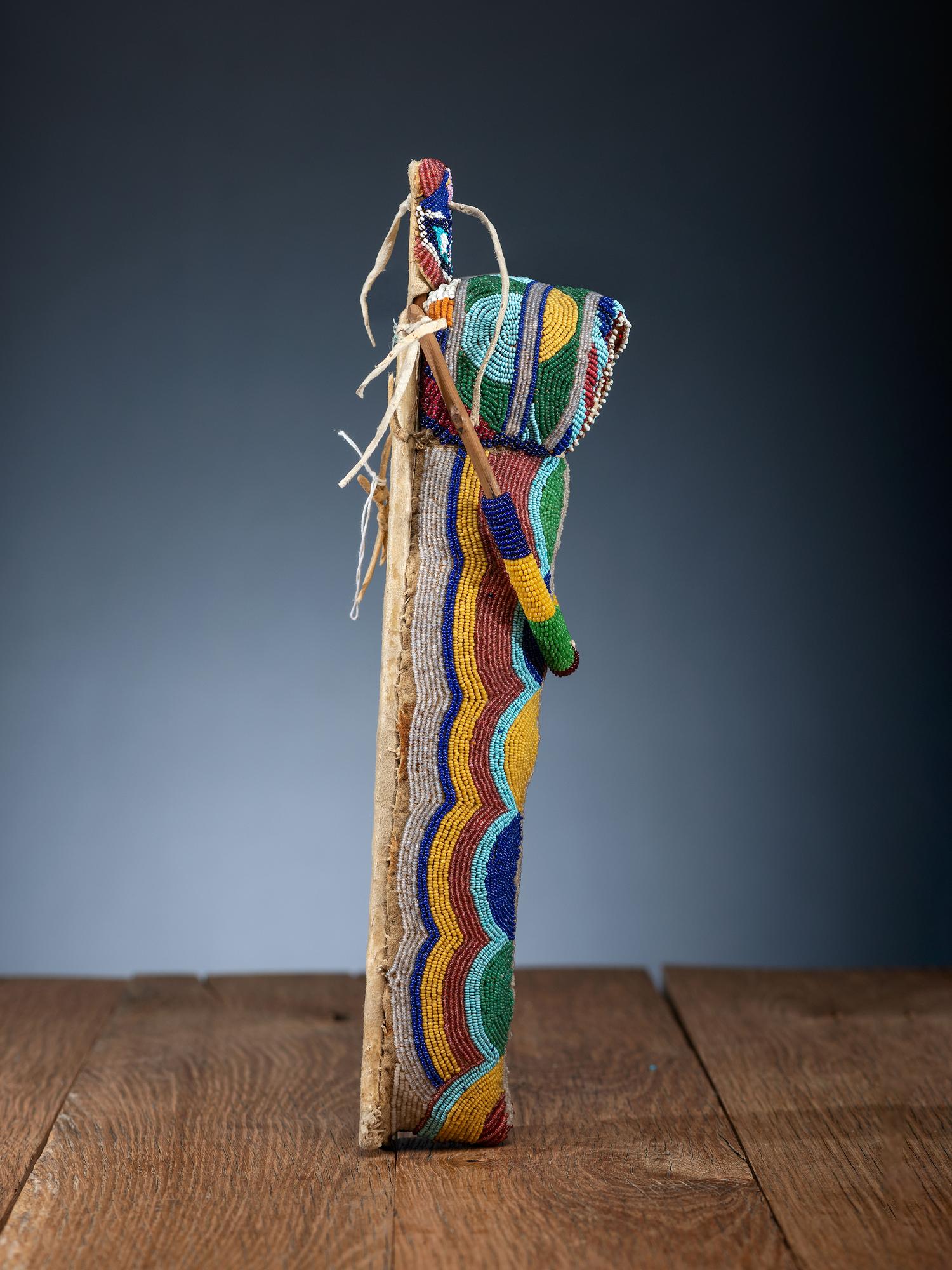 Umatilla Beaded Hide Doll Cradle