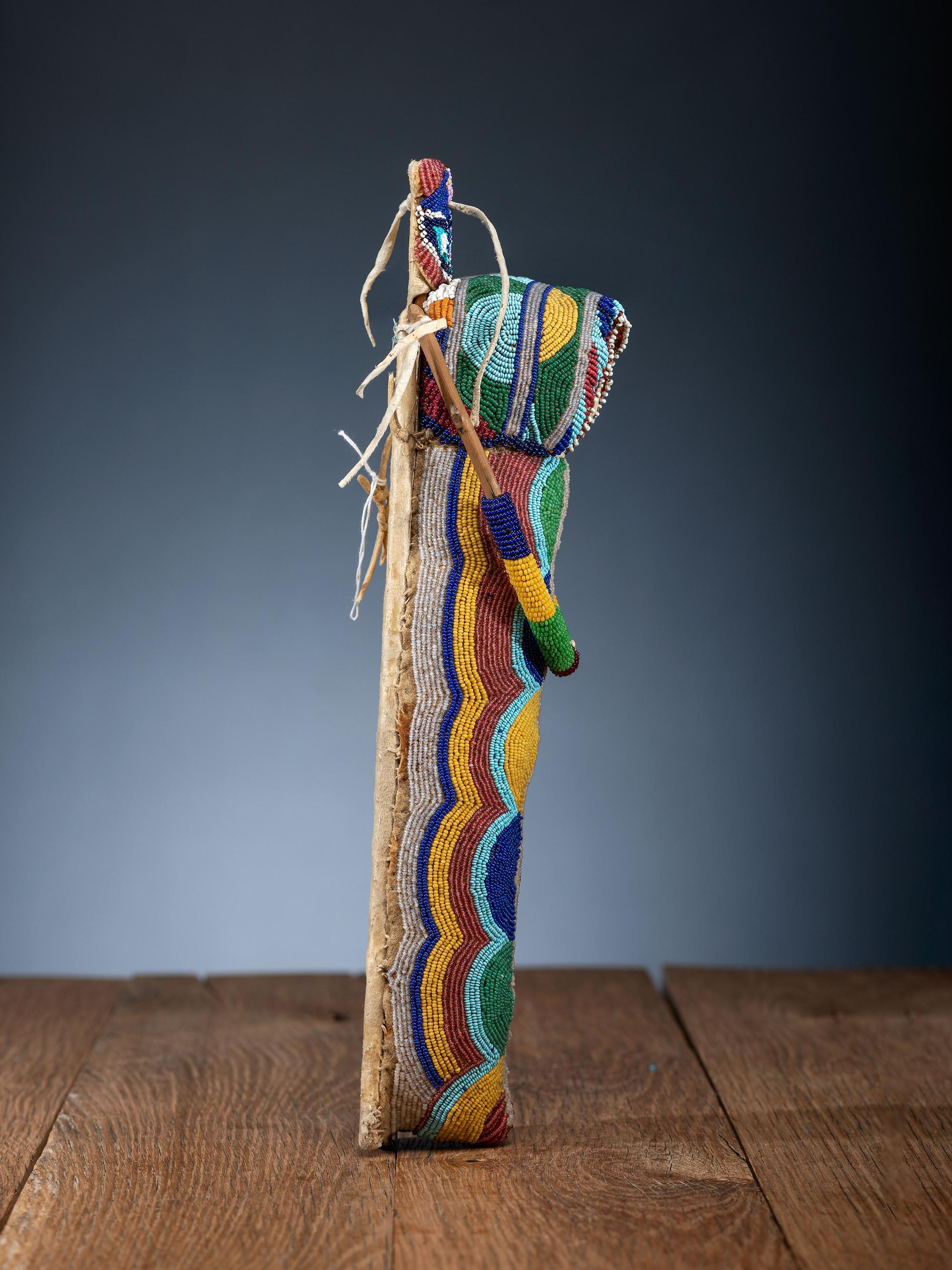 Umatilla Beaded Hide Doll Cradle