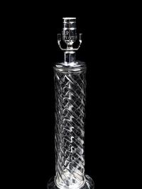 Three Modernist Cut and Molded Glass Lamps