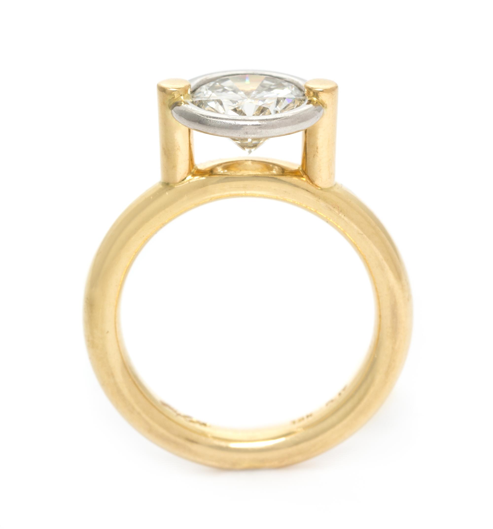 An 18 Karat Yellow Gold, Platinum and Diamond Ring, Whitney Boin, 5.60 dwts.