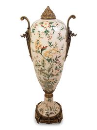 A Continental Gilt Bronze Mounted Porcelain Vase