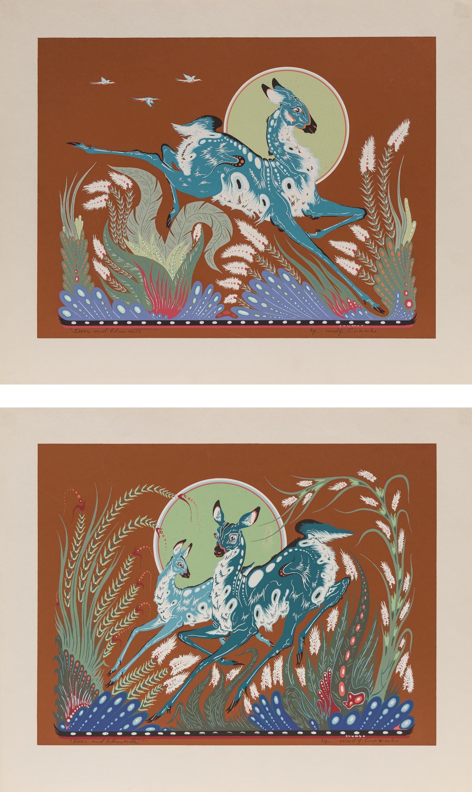 Two Works: Deer and Elements I and Deer and Elements II