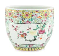 A Chinese Famille Rose Porcelain Scroll Pot