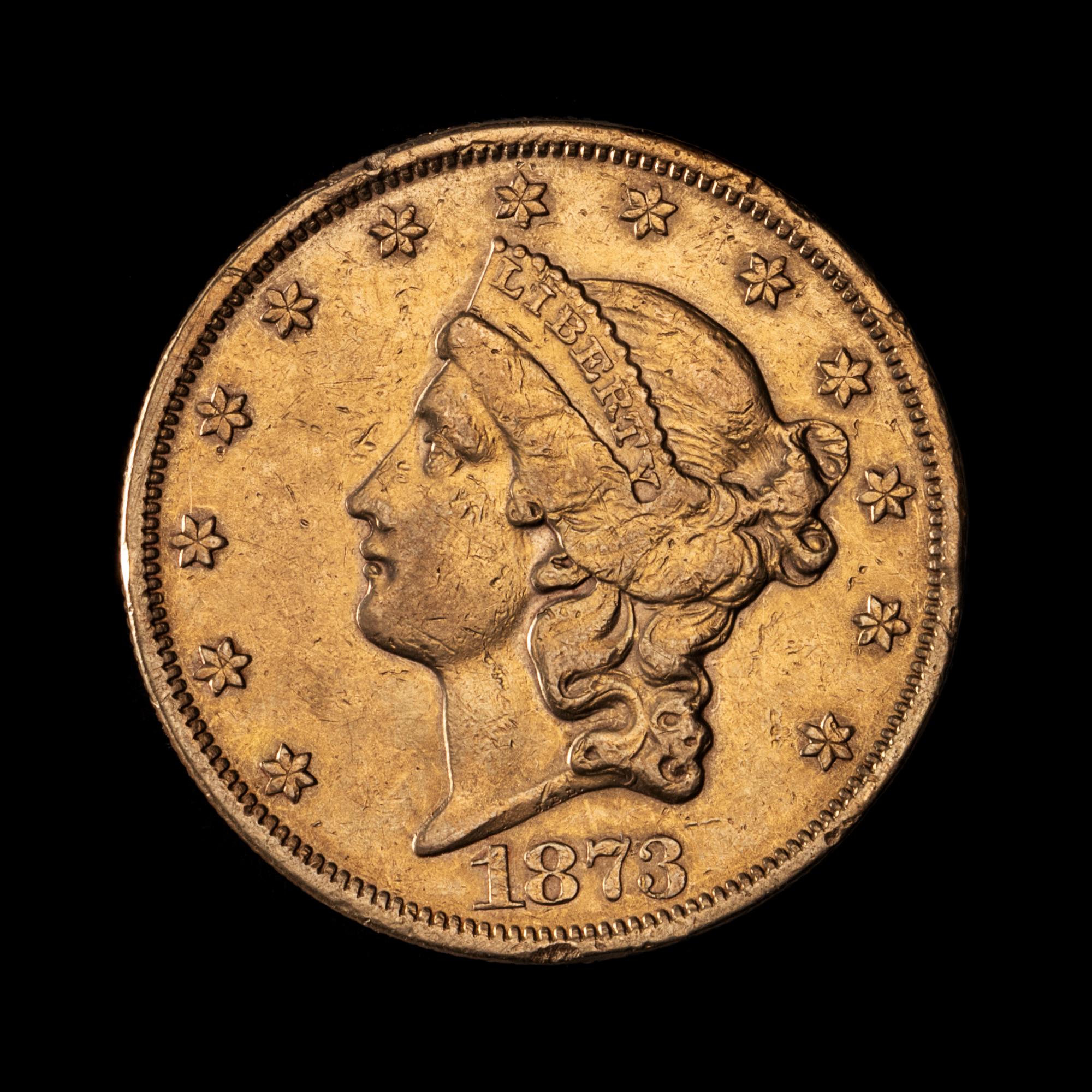 A United States 1873 Liberty Head $20 Gold Coin