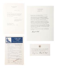 [POLITICS]. A group of presidential and vice presidential autographs and memorabilia, including TAFT, HARDING, COOLIDGE, HOOVER, TRUMAN, and FORD.