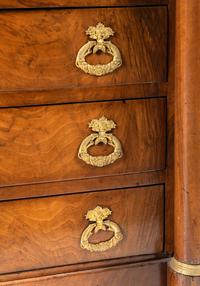 An Empire Style Gilt-Bronze Mounted Walnut Marble-Top Secrétaire à Abbatant