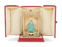 A Continental Hardstone, Gold, Gemstone and Turquoise Shrine