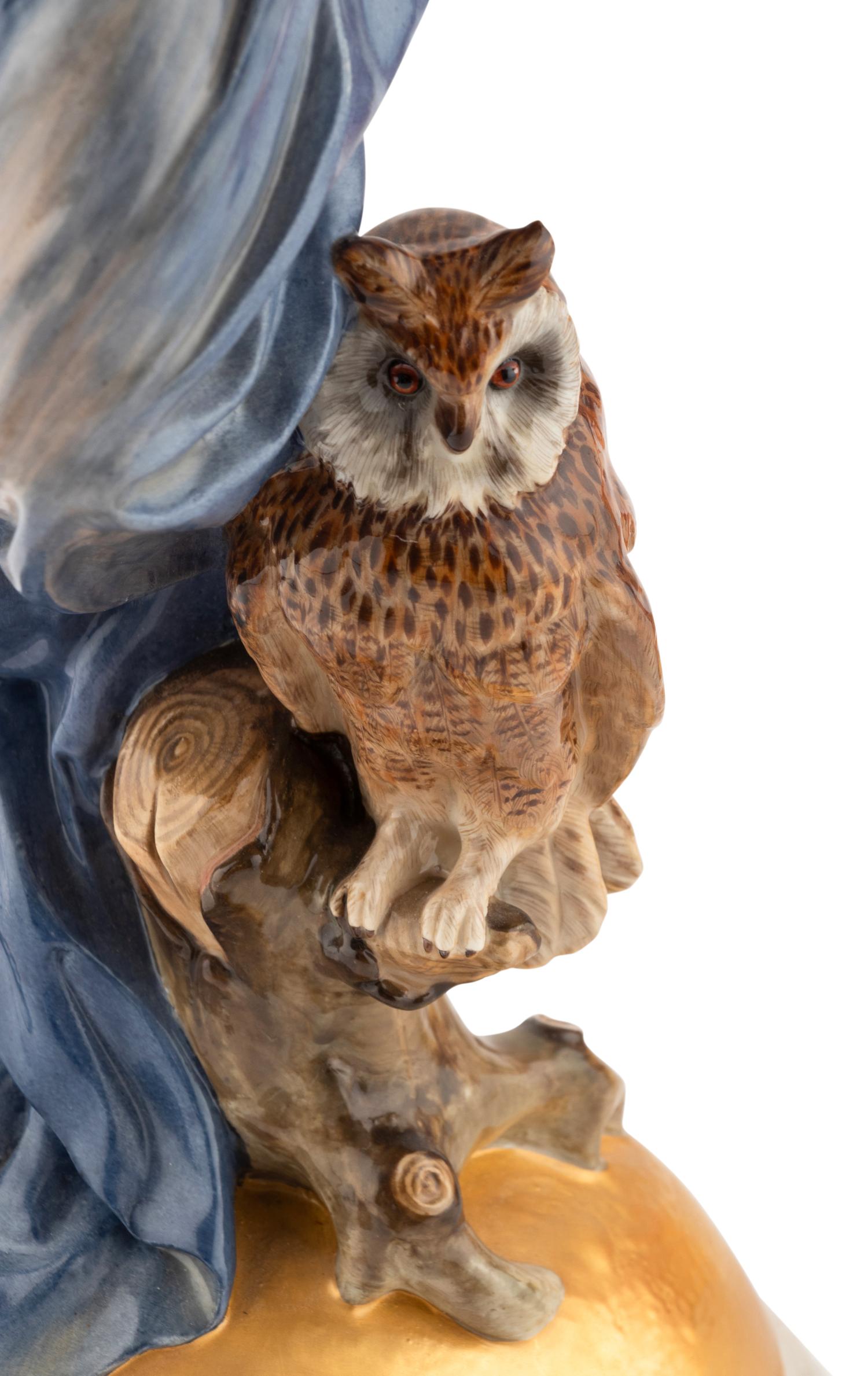 A Pair of Meissen Porcelain Figures Emblematic of Day and Night