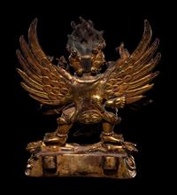 A Sino-Tibetan Gilt Bronze Figure of Hayagriva