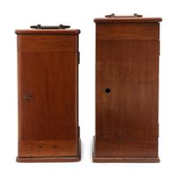 Two Bausch & Lomb Brass and Black Lacquered Microscopes