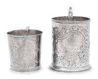 Two American Coin Silver Mugs