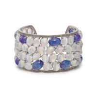 MOONSTONE, TANZANITE AND DIAMOND CUFF BRACELET