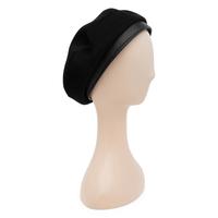 Hermès, Black Cashmere & Leather Beret