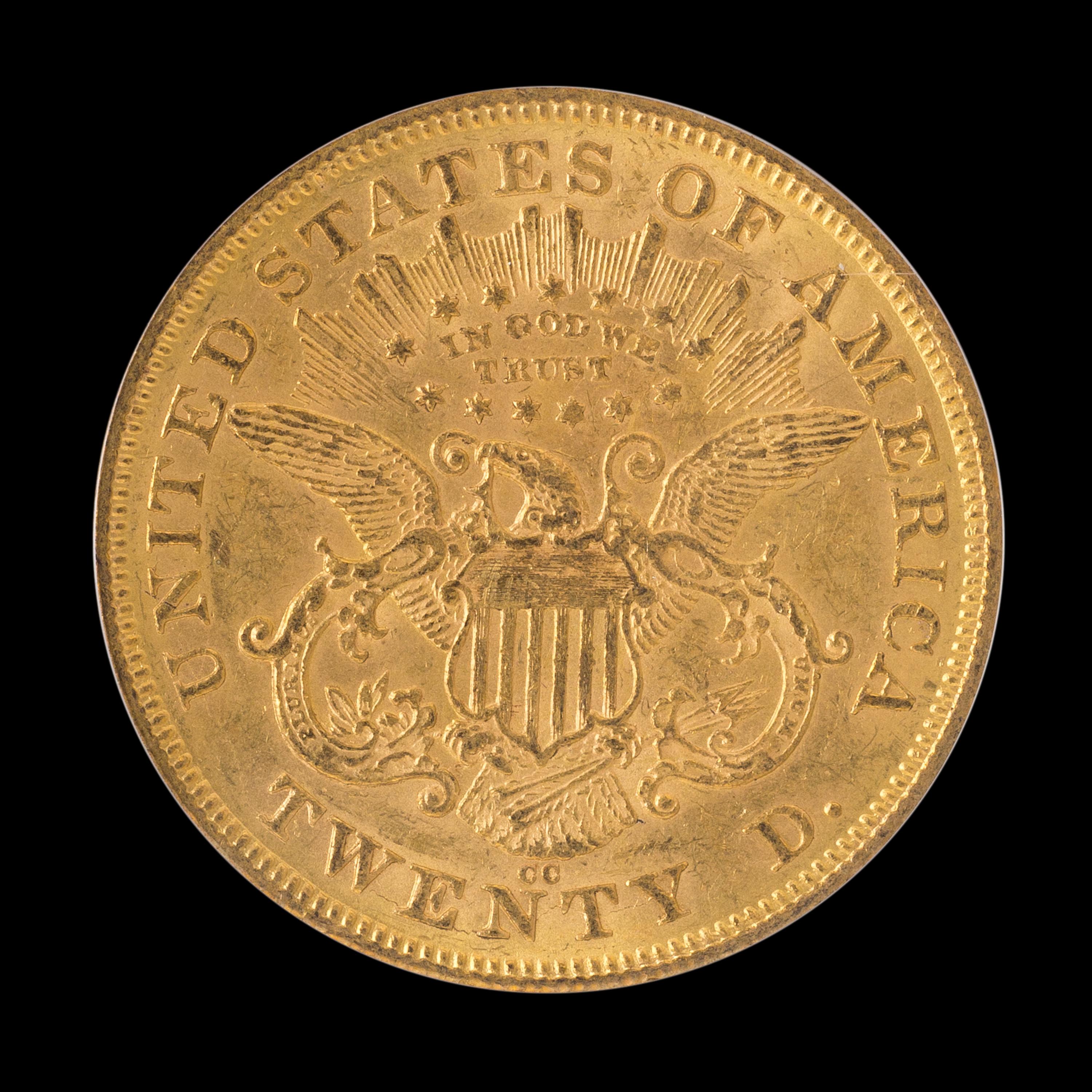 A United States 1876-CC Liberty Head $20 Gold Coin