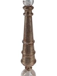 A Pair of Contemporary Rock Crystal and Silvered Bronze Candlesticks