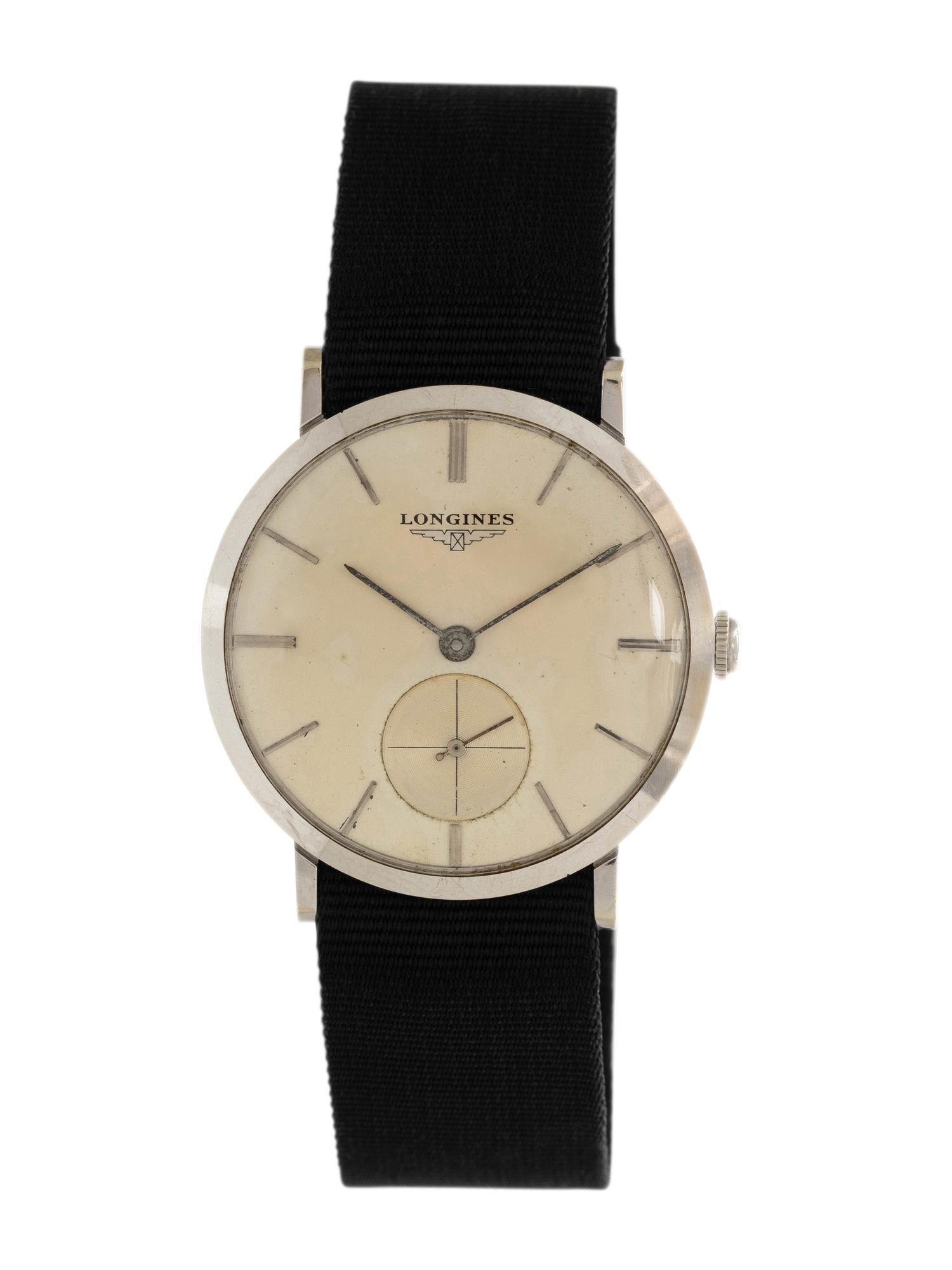 LONGINES, VINTAGE, 14K WHITE GOLD WRISTWATCH