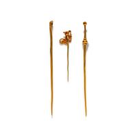 Three Ancient Mediterranean Gold Stickpins