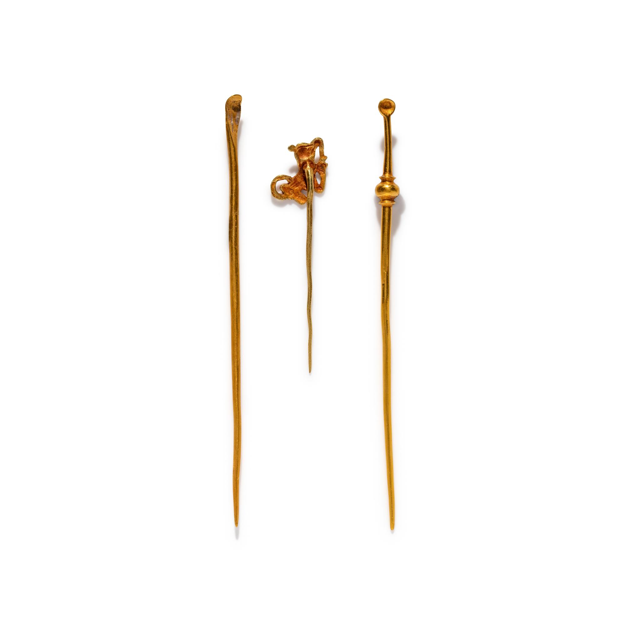 Three Ancient Mediterranean Gold Stickpins