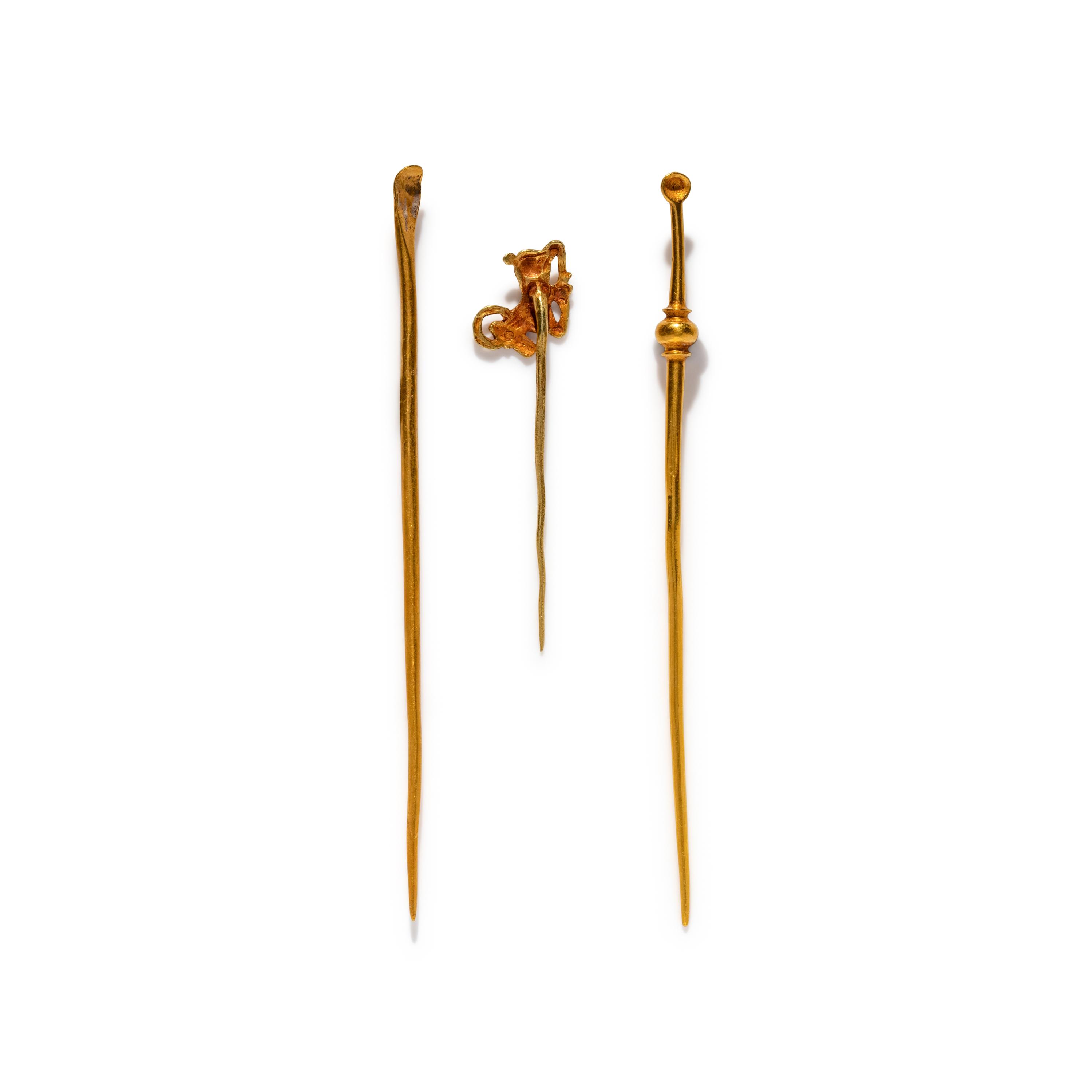 Three Ancient Mediterranean Gold Stickpins