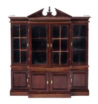 A George III Style Mahogany Breakfront Bookcase Height 7 1/2 x width 6 5/8 x depth 1 5/8 inches. — Dennis Jenvey, 1994