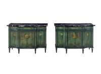 A Pair of Italian Style Painted Console Cabinets