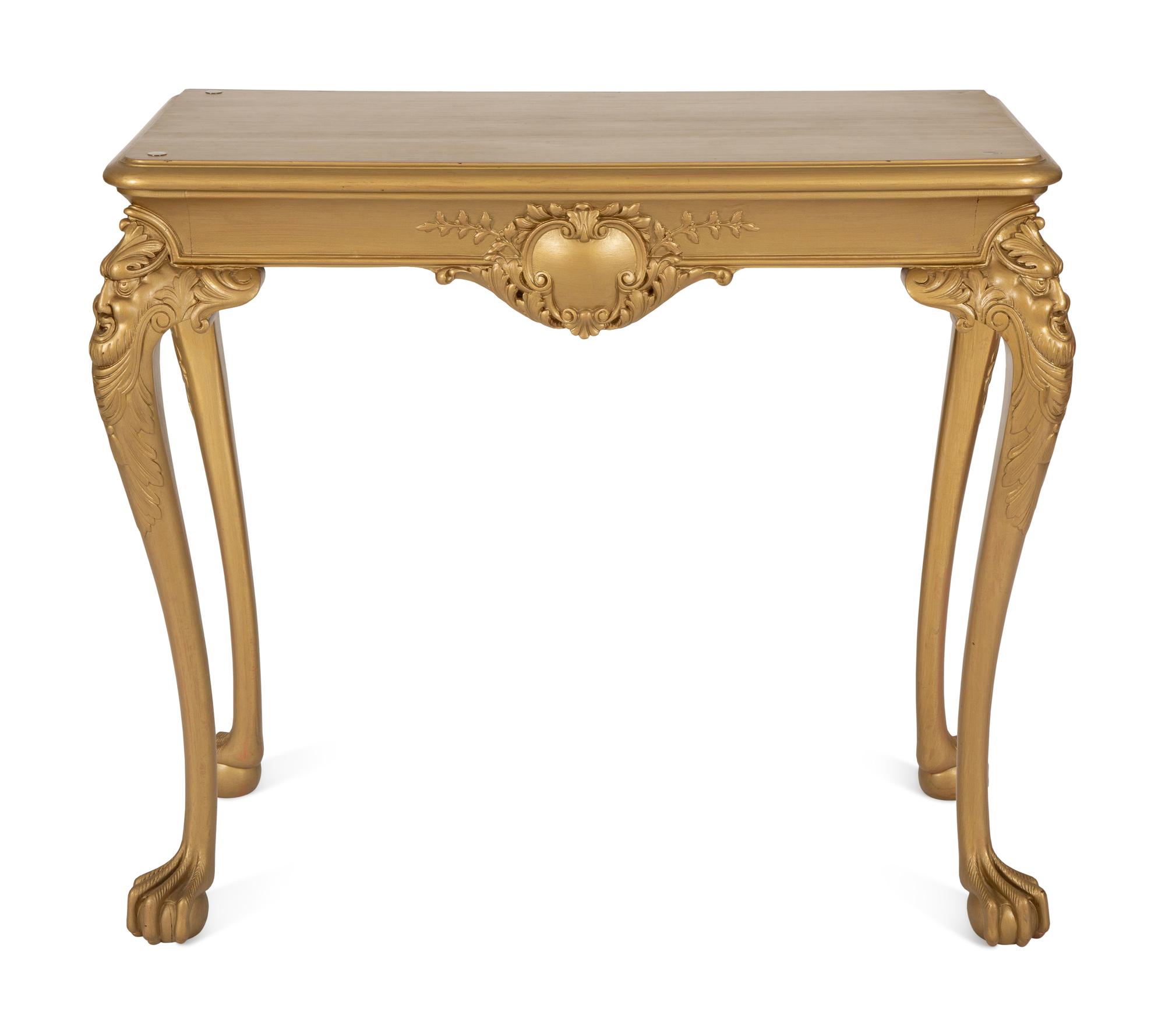 A Continental Carved and Gilt Painted Console Table