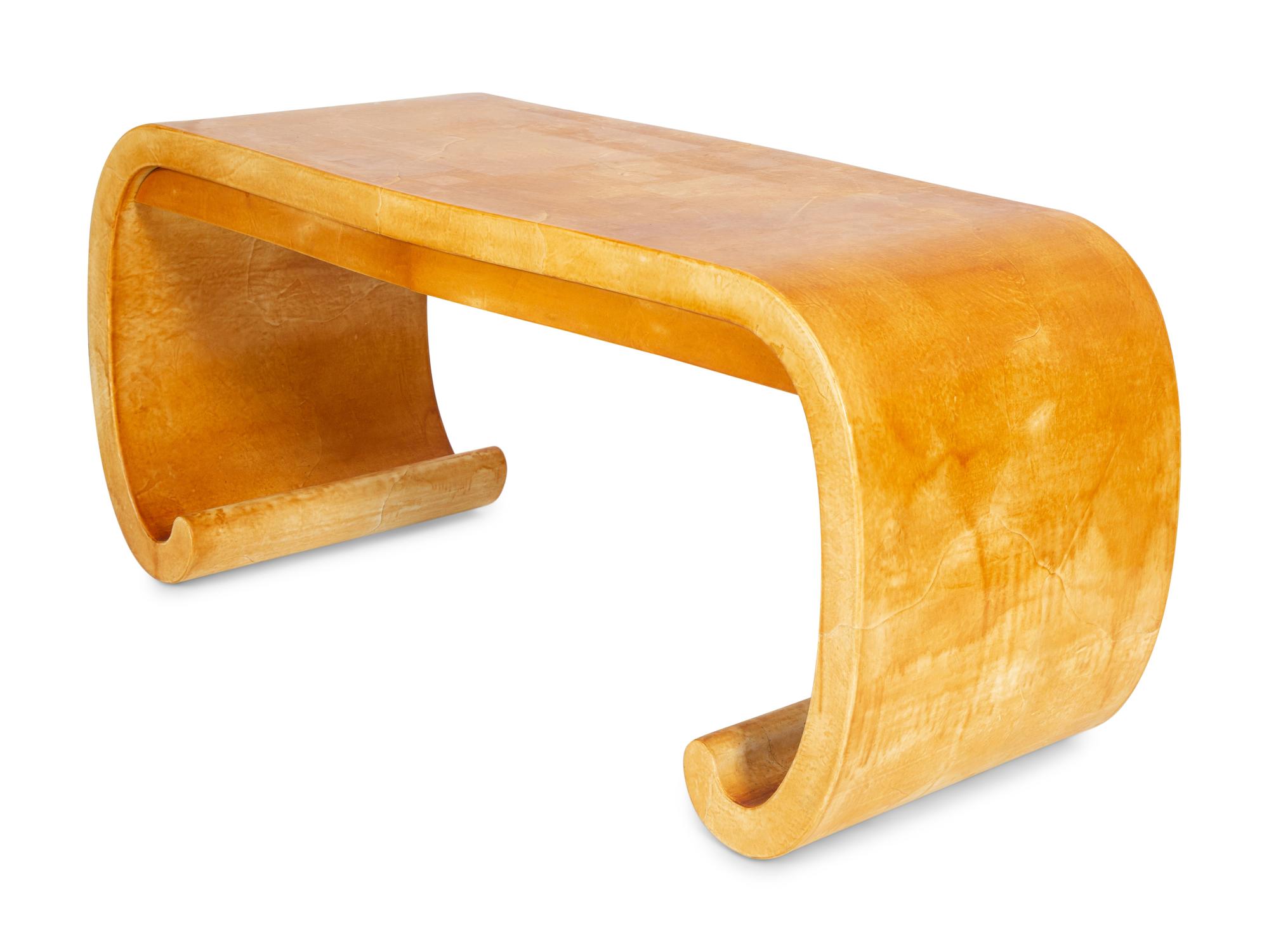 A Faux Goatskin Desk in the Manner of Karl Springer