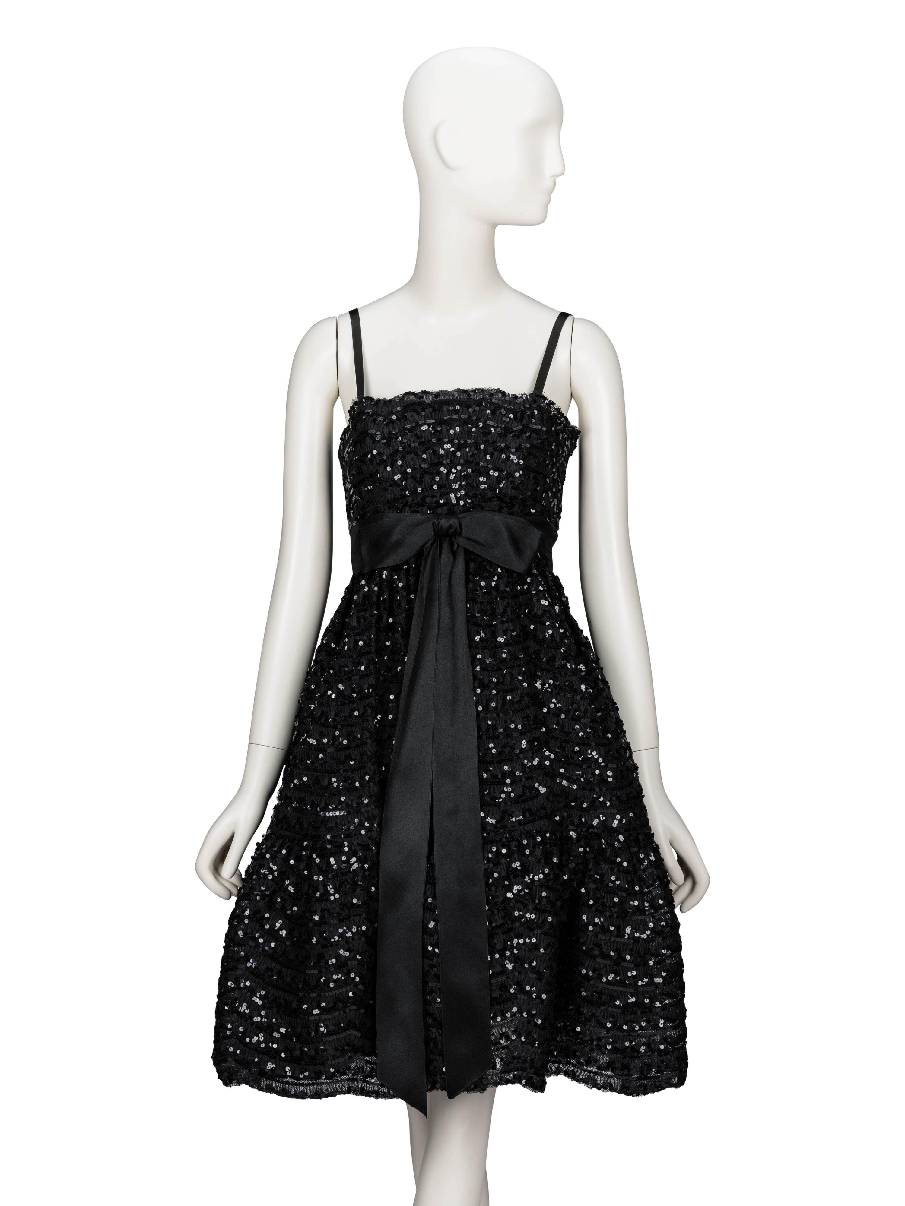 Bill Blass, Sequined Black Cocktail Dress