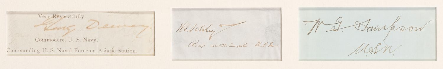 [CIVIL WAR - SPANISH AMERICAN WAR]. 9 autographs of Naval officers and generals, incl. ANDERSON.