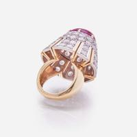 A 14K Gold, Ruby, and Diamond Ring