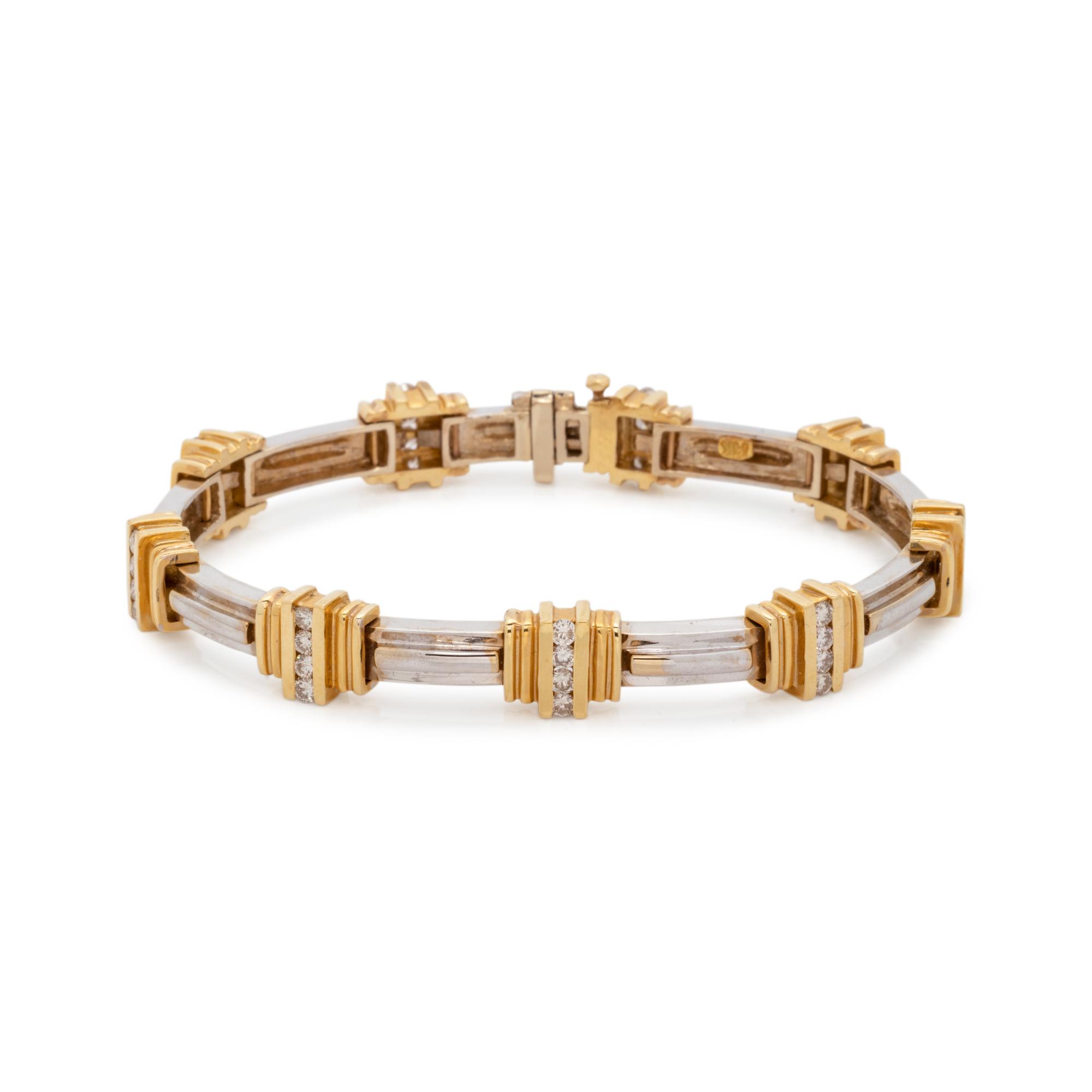 BICOLOR GOLD AND DIAMOND BRACELET