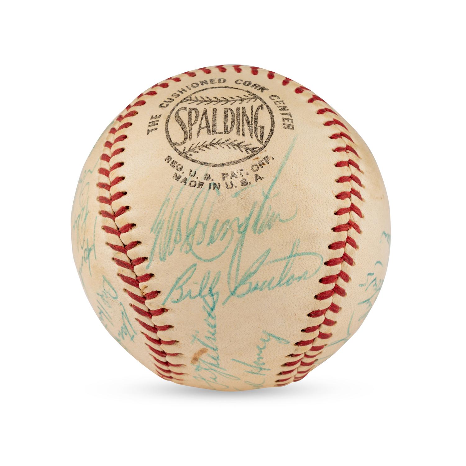 A 1959 Milwaukee Braves Team Signed Autograph Baseball Featuring Hank Aaron (Beckett Authentication Services)