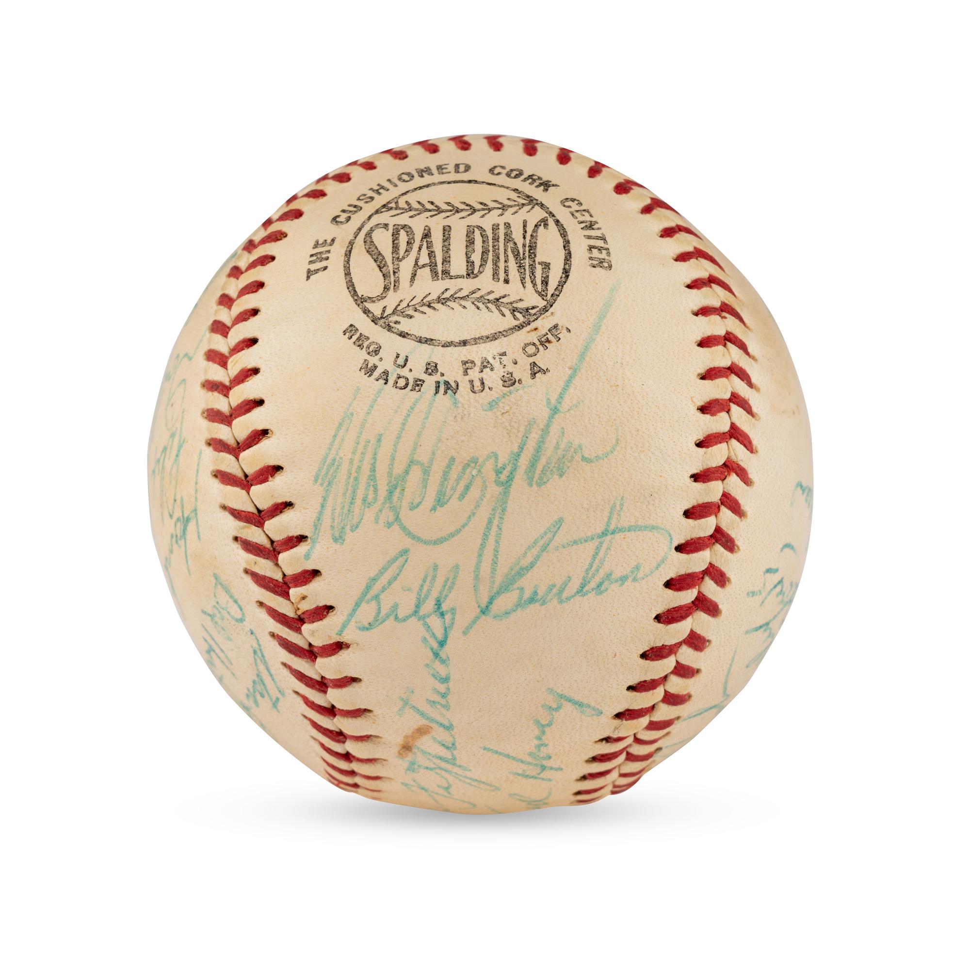 A 1959 Milwaukee Braves Team Signed Autograph Baseball Featuring Hank Aaron (Beckett Authentication Services)