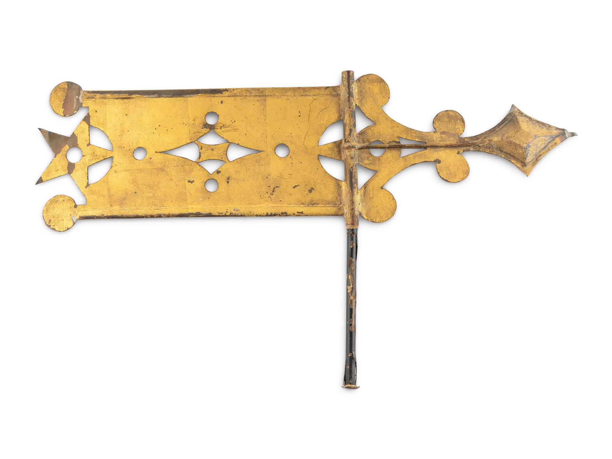 A Gilt and Cut Steel Directional Weathervane