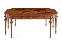 A Maitland-Smith Mahogany and Marquetry Map Writing Desk