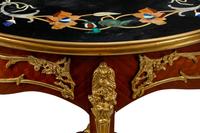 A Louis XV Style Parquetry, Specimen Marble and Gilt Bronze Mounted Table