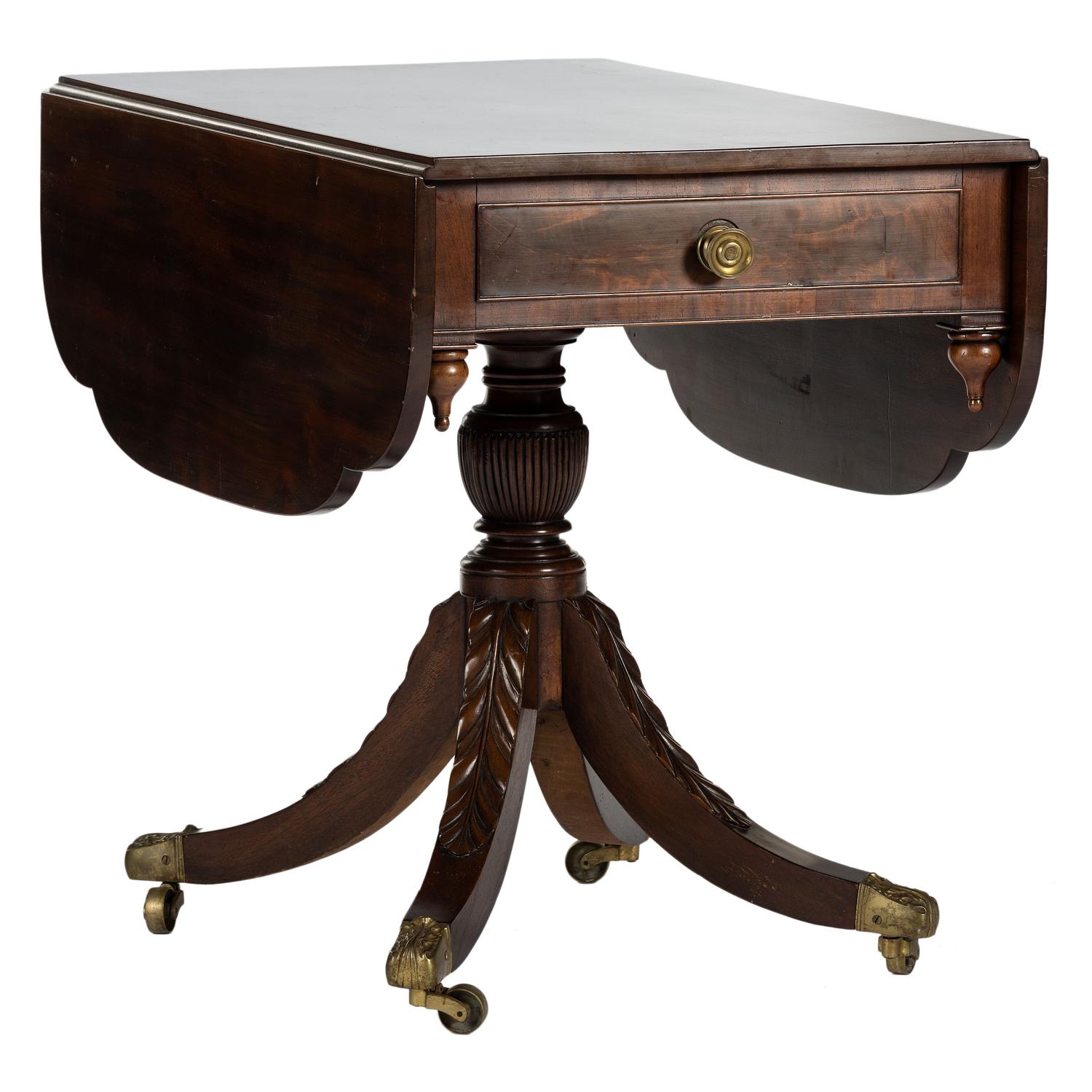 A New York Federal Style Mahogany Drop Leaf Table