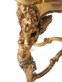 A Continental Rococo Style Giltwood Onyx-Top Table