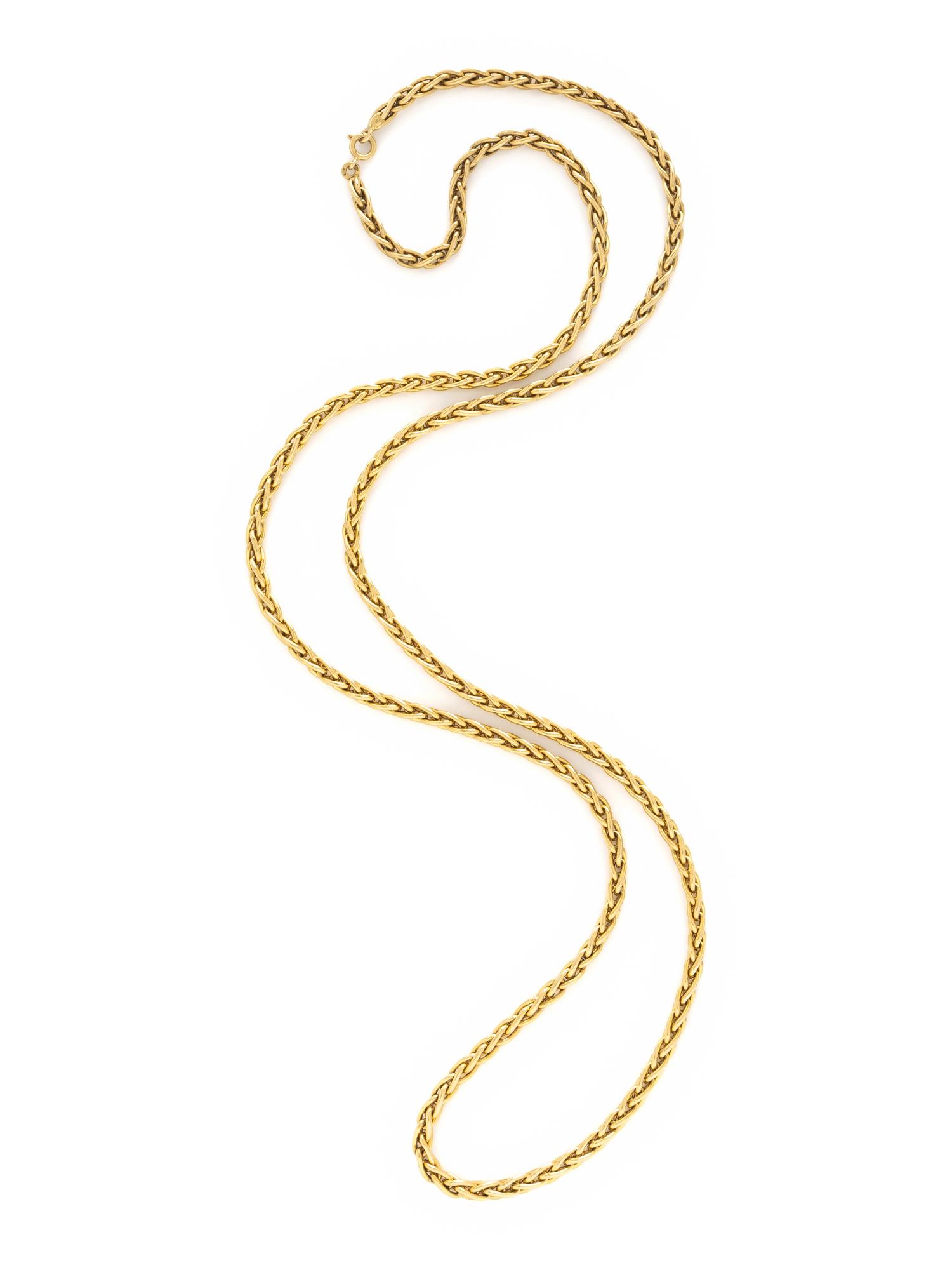 ITALIAN, YELLOW GOLD WHEAT CHAIN