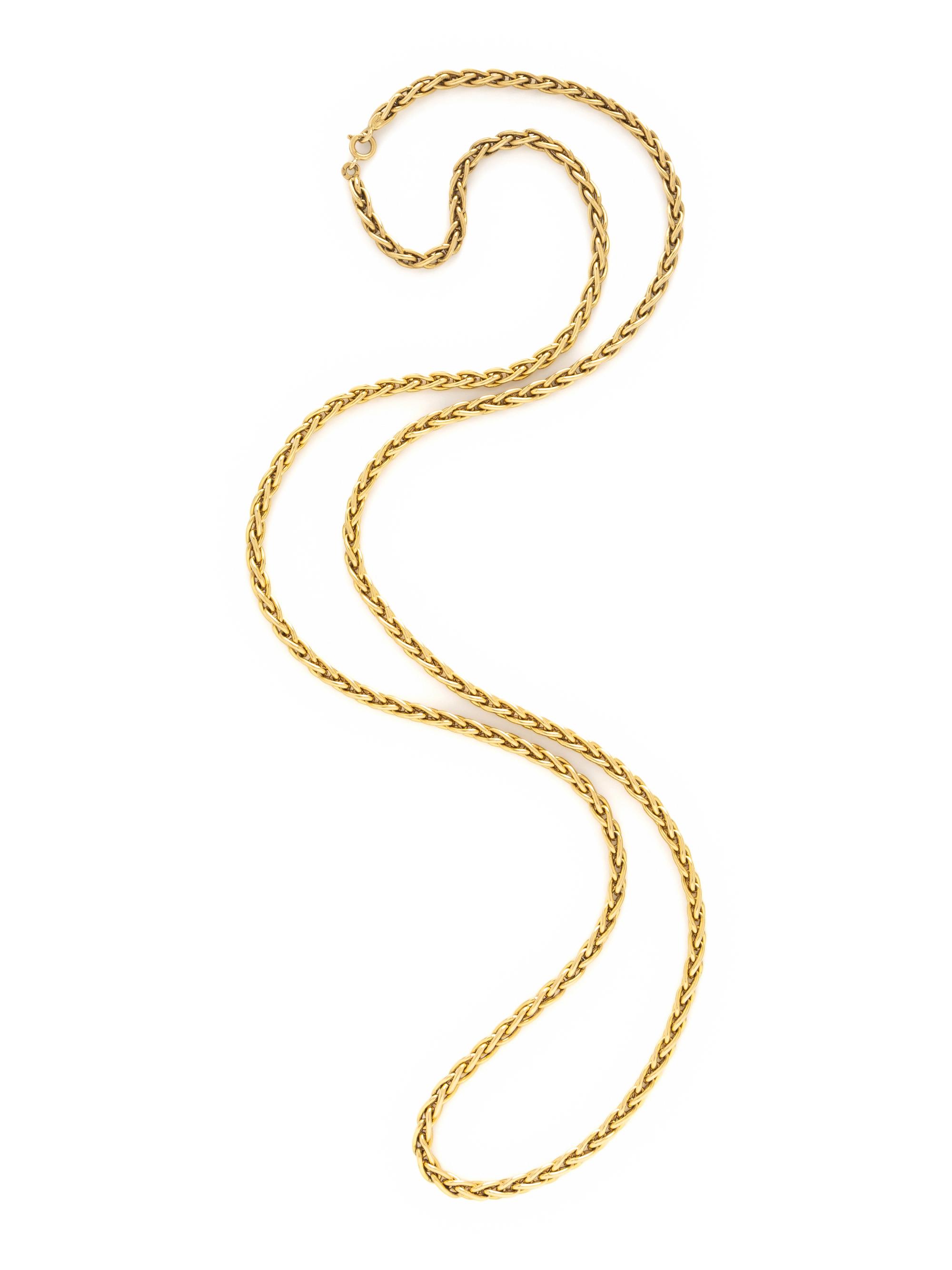 ITALIAN, YELLOW GOLD WHEAT CHAIN