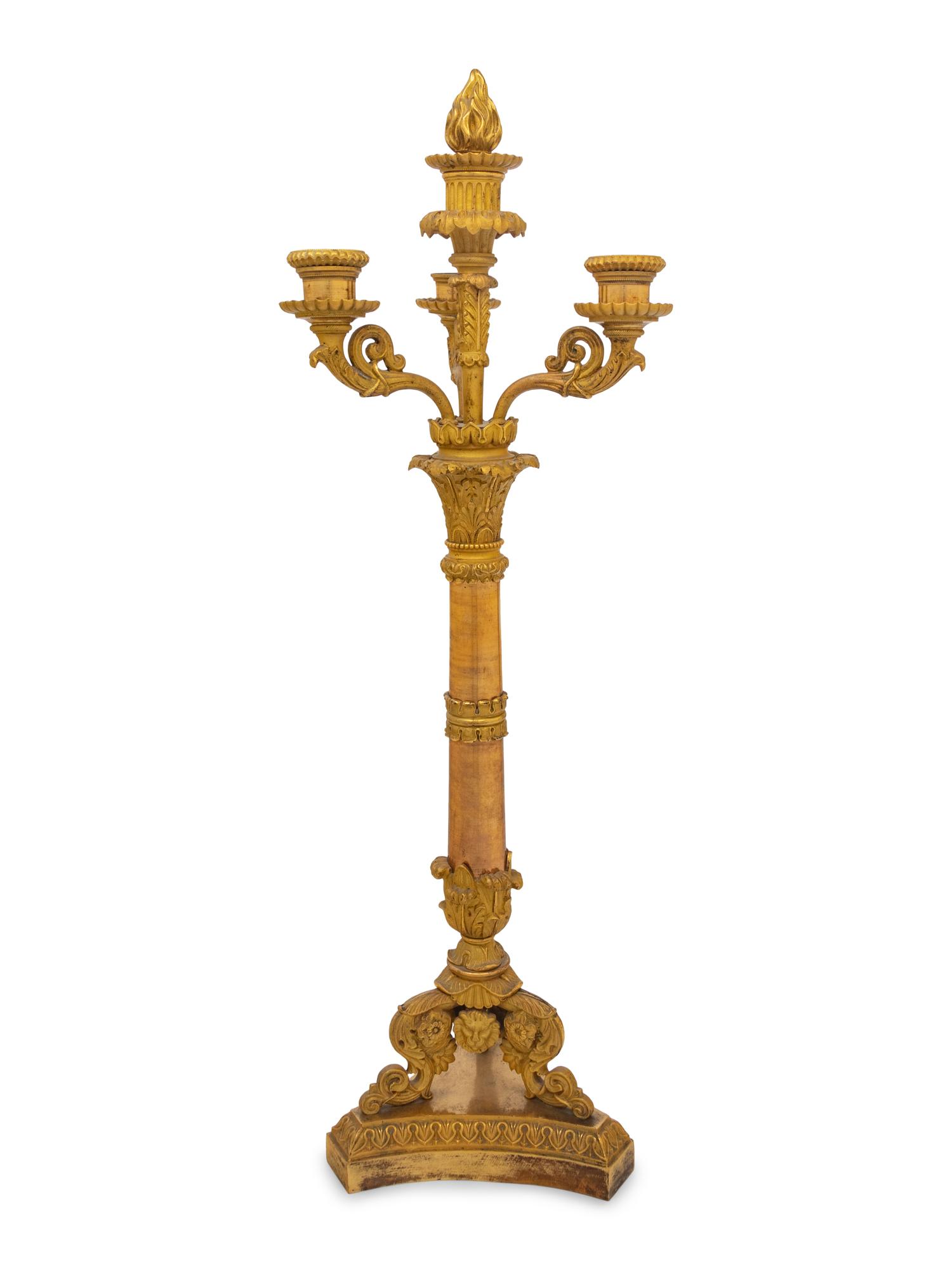 A Louis Philippe Gilt Bronze Four-Light Candelabrum