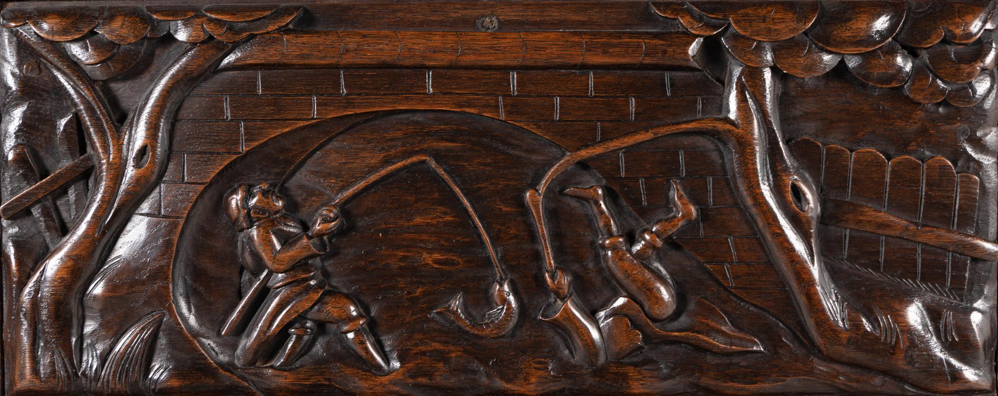 A Continental Carved Oak Wardrobe Cabinet