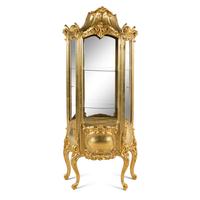 A Louis XV Style Giltwood Vitrine Cabinet