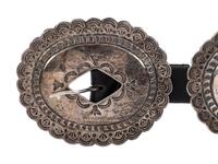 Navajo Stamped Silver Concha Belt