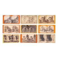 [EARLY PHOTOGRAPHY] -- [CRONAU, Rudolf]. A group of 34 assorted stereoviews featuring landscapes and manmade structures around the world, with a concentration on the American west, collected by artist Rudolf Cronau.