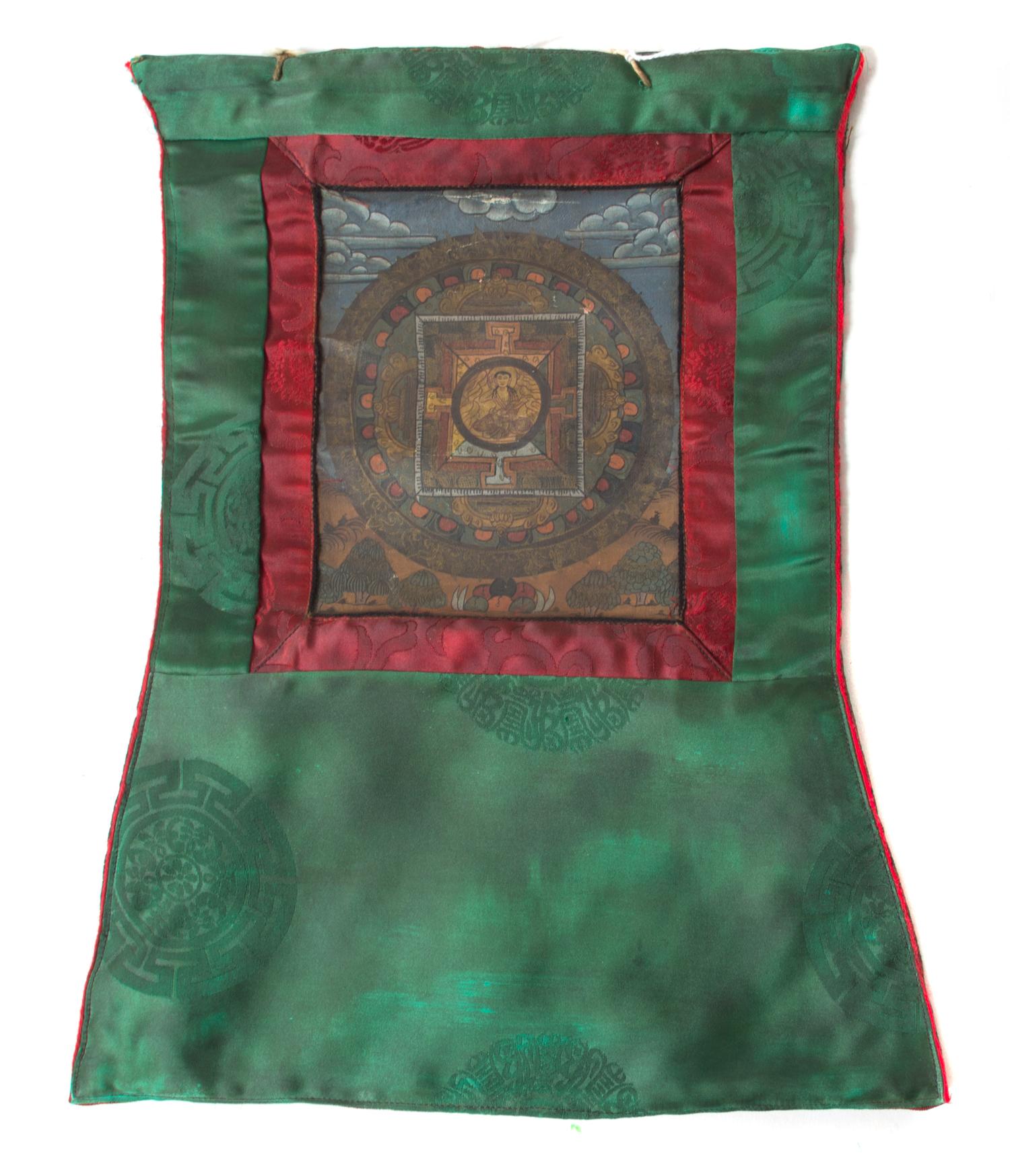 A Small Tibetan Thangka Height 5 3/4 x width 4 3/4 inches. — 19TH CENTURY