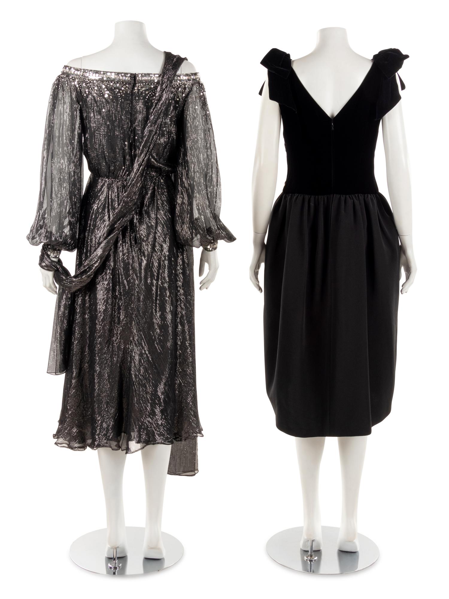 Two Evening Dresses; One Nolan Miller, One Christian Dior, 1980-90s