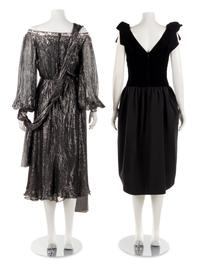 Two Evening Dresses; One Nolan Miller, One Christian Dior, 1980-90s