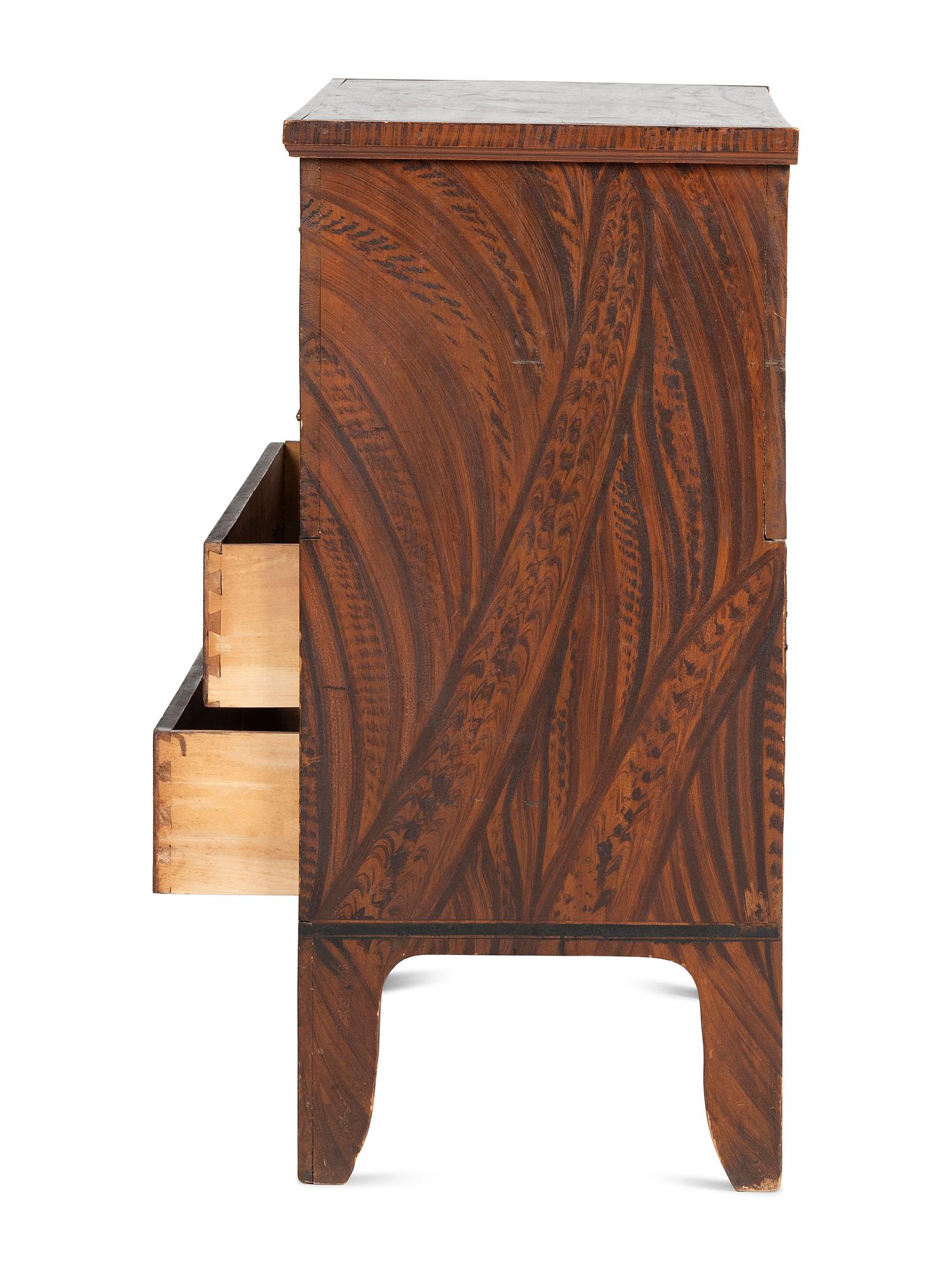 A Country Grain Painted Maple Two-Drawer Blanket Chest