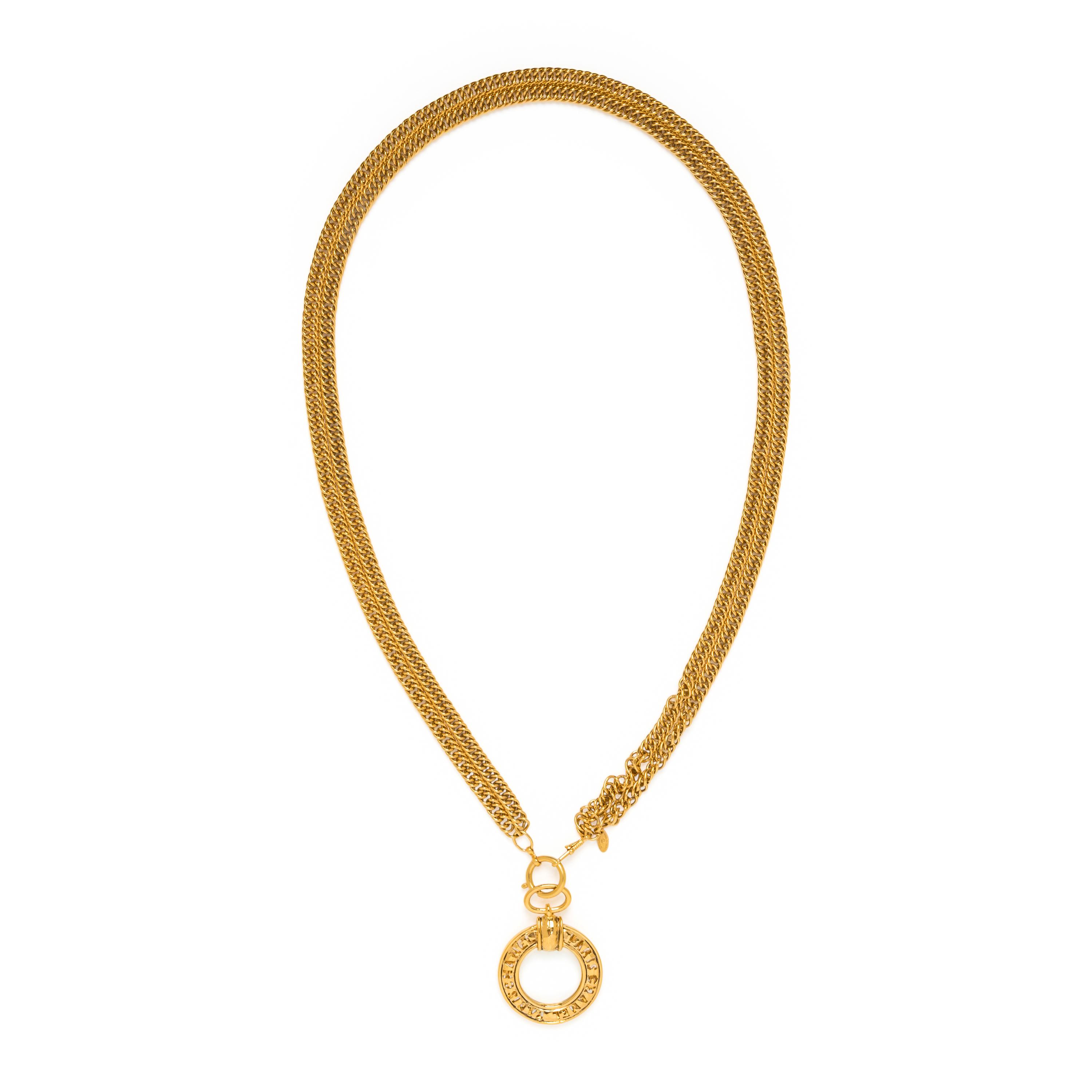 Chanel, Chain Necklace with Magnifying Glass Pendant